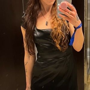 Guess Black Silky Dress with cap shoulder